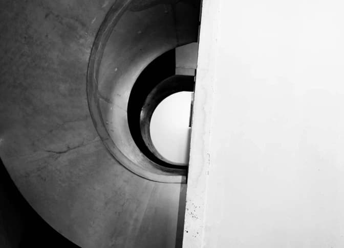 A curved architectural interior.